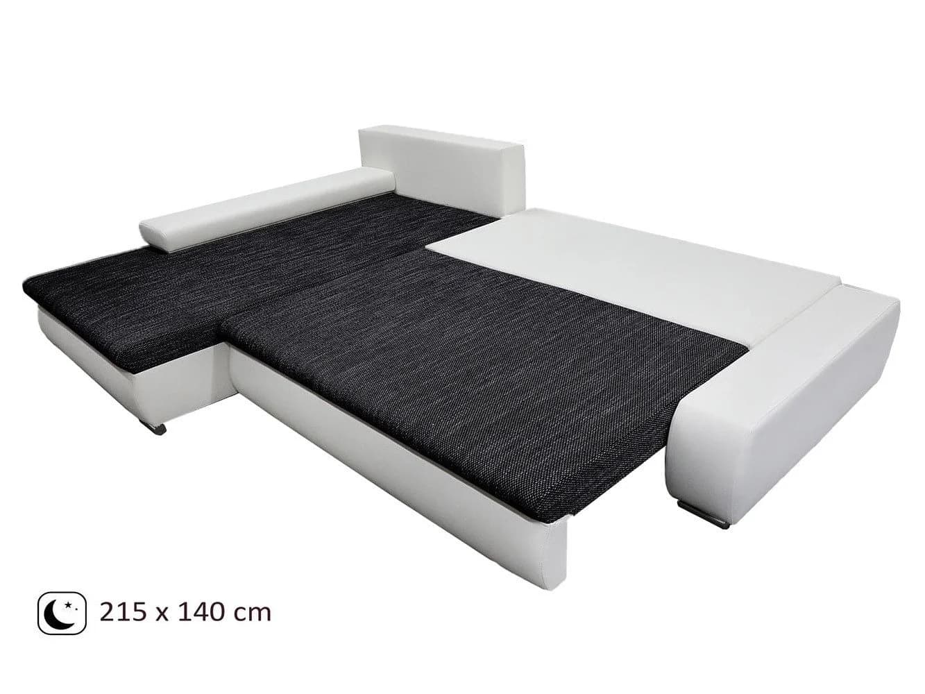 Beautysofa Polsterecke Teo L mit Schlaffunktion und Bettkasten Schwarz - Bild 4