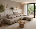 Labett Ecksofa Montero Beige Elektrisch Ausziehbar Bild 1