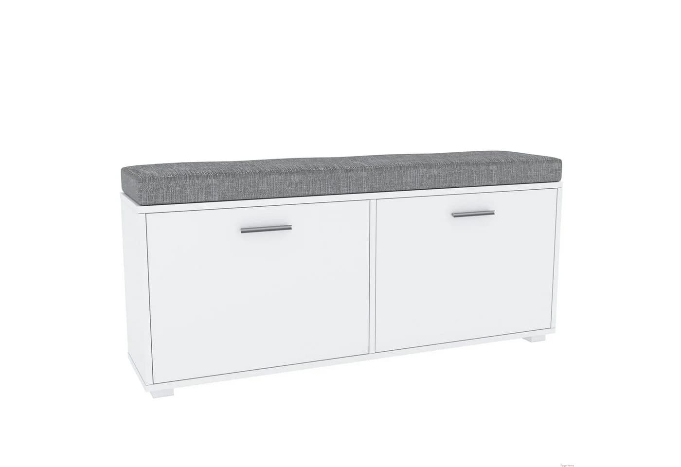 TARGET HOME Schuhschrank mit Sitzbank Weiß/Grau - Bild 2