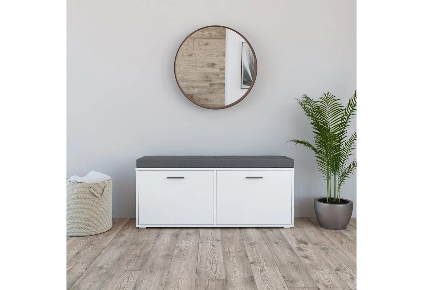TARGET HOME Schuhschrank mit Sitzbank Weiß/Grau - Bild 3