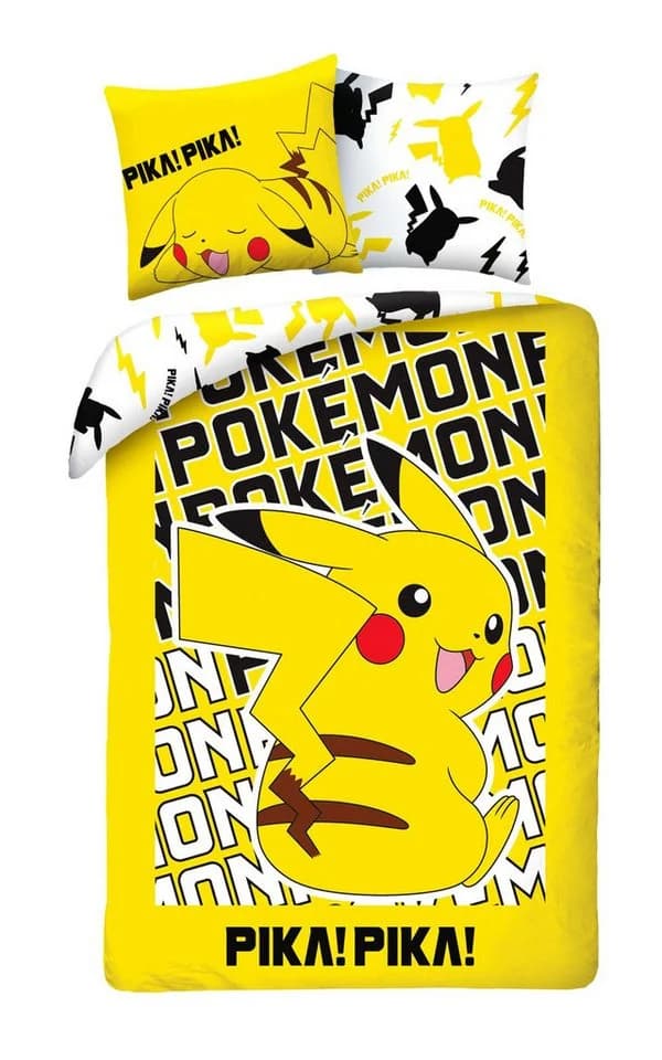 Halantex Bettwäsche Pokemon Pikachu Wendemotiv 135x200 & 80x80 Baumwolle - Bild 2