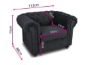Sofnet Ohrensessel Asti 1 Chesterfield Sessel Schwarz Chenille Bild 5