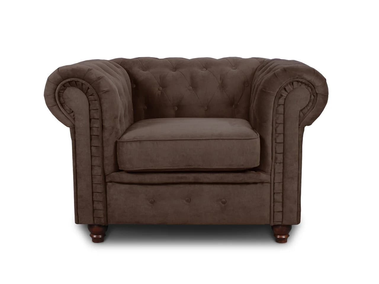 Sofnet Ohrensessel Asti 1 Chesterfield Braun Chenille - Bild 2