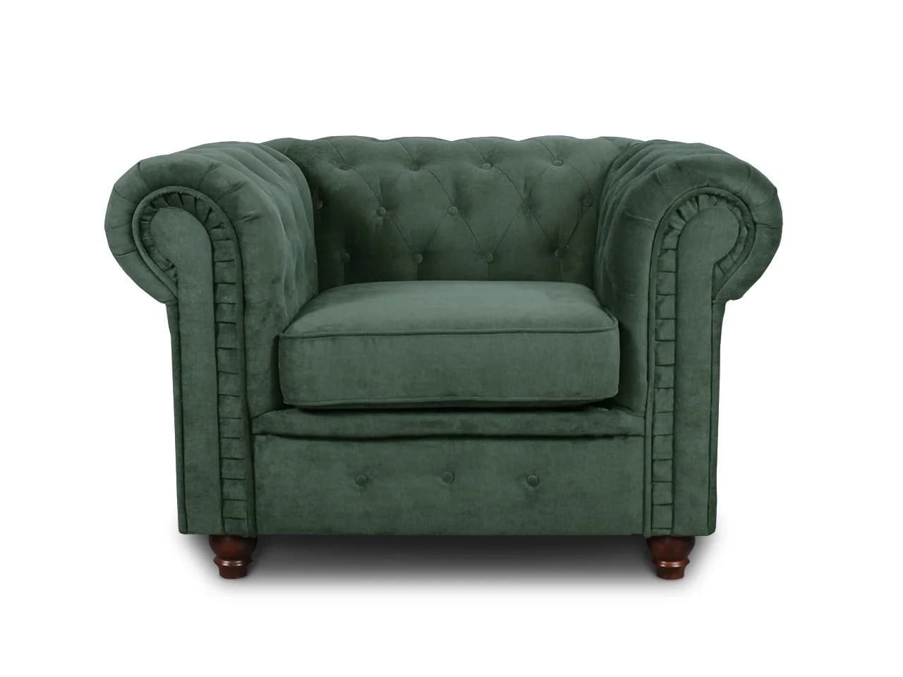 Sofnet Ohrensessel Asti 1 Chesterfield Sessel Grün Chenille - Bild 2