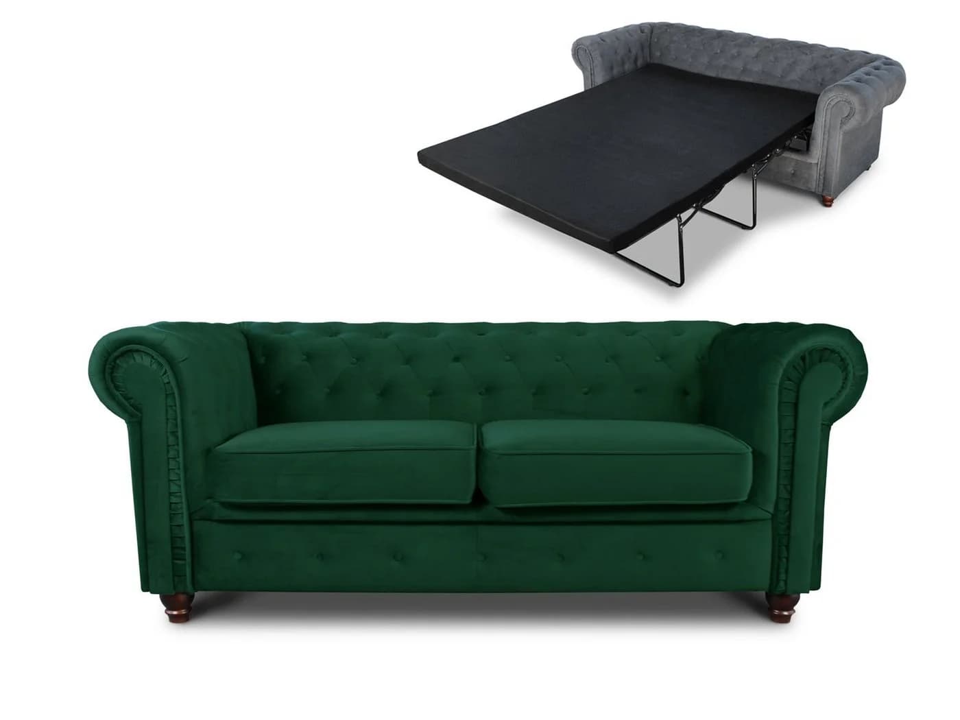 Sofnet Schlafsofa Asti 2 Bis Chesterfield Grün Velvet - Bild 2