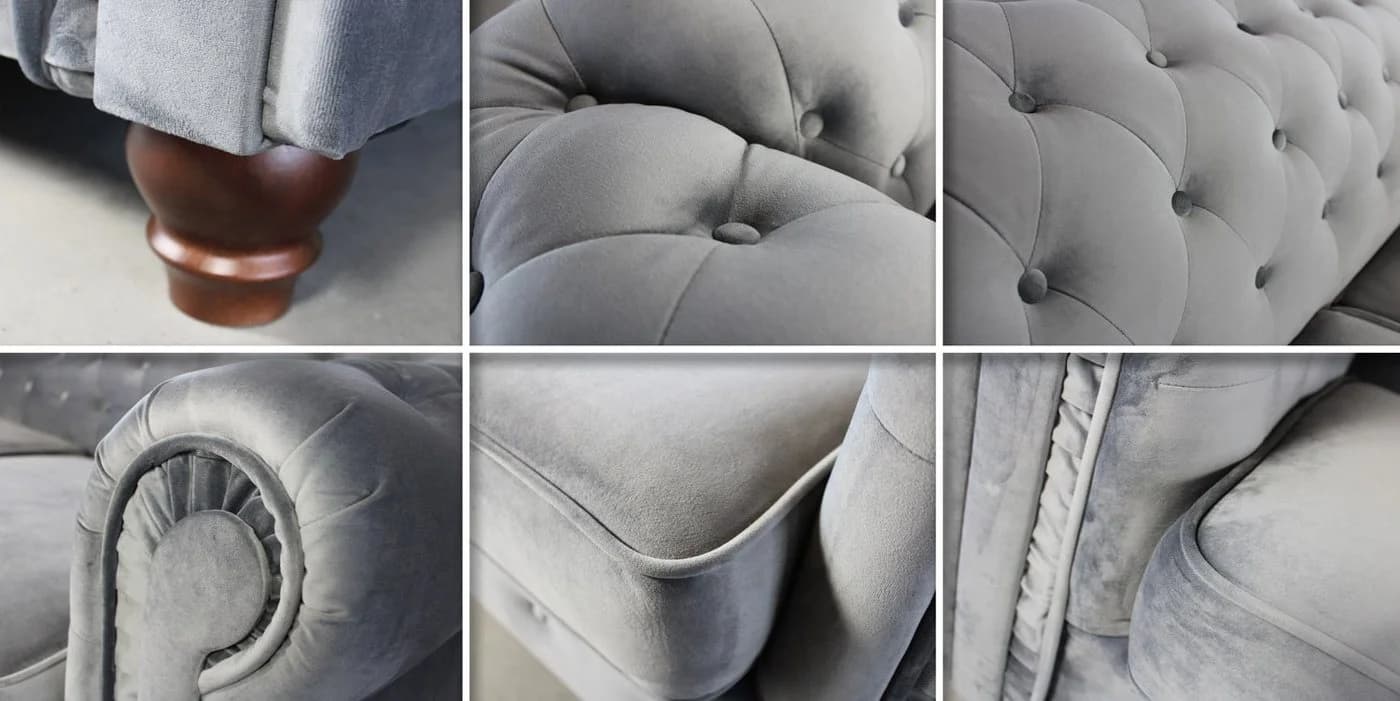 Sofnet Schlafsofa Asti 3 Bis Chesterfield Grün Velours - Bild 5