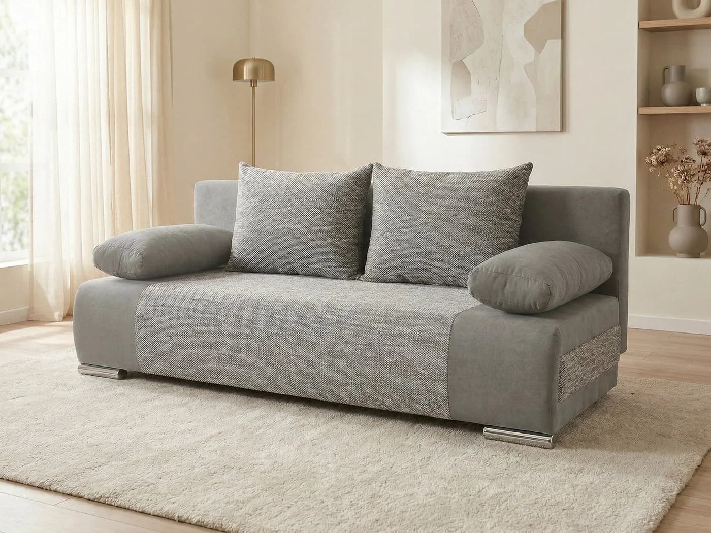 Sofnet Schlafsofa Naki mit Schlaffunktion und Bettkasten Grau - Bild 2