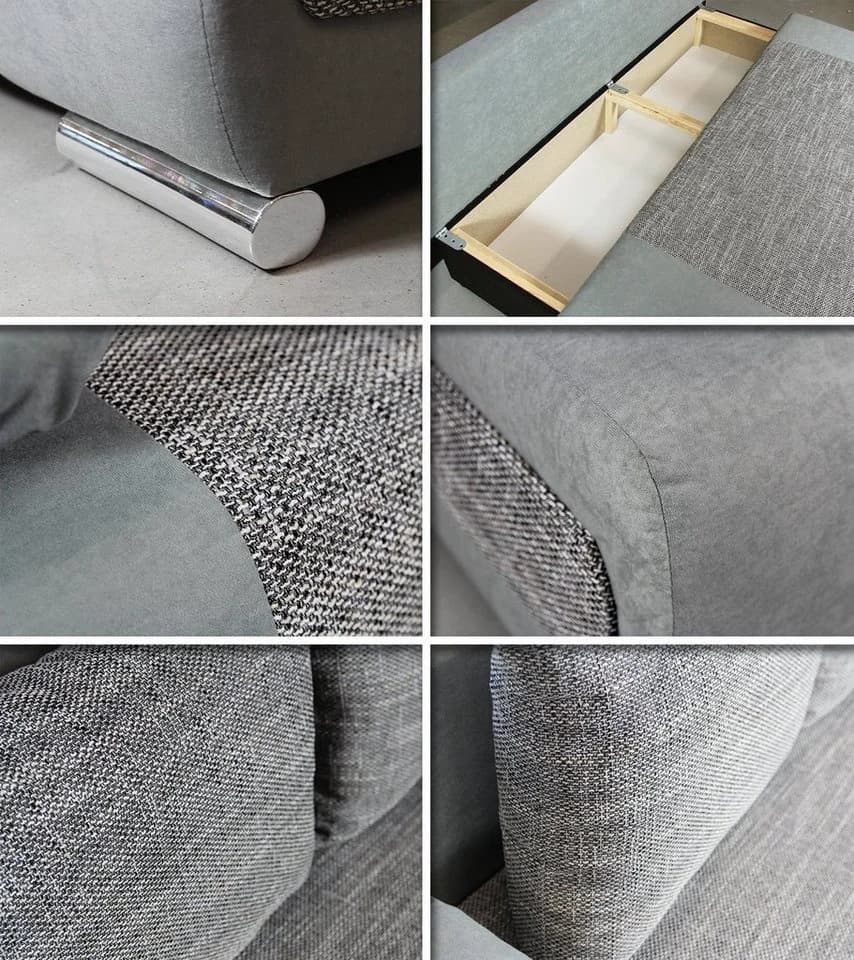 Sofnet Schlafsofa Naki mit Schlaffunktion und Bettkasten Grau - Bild 5