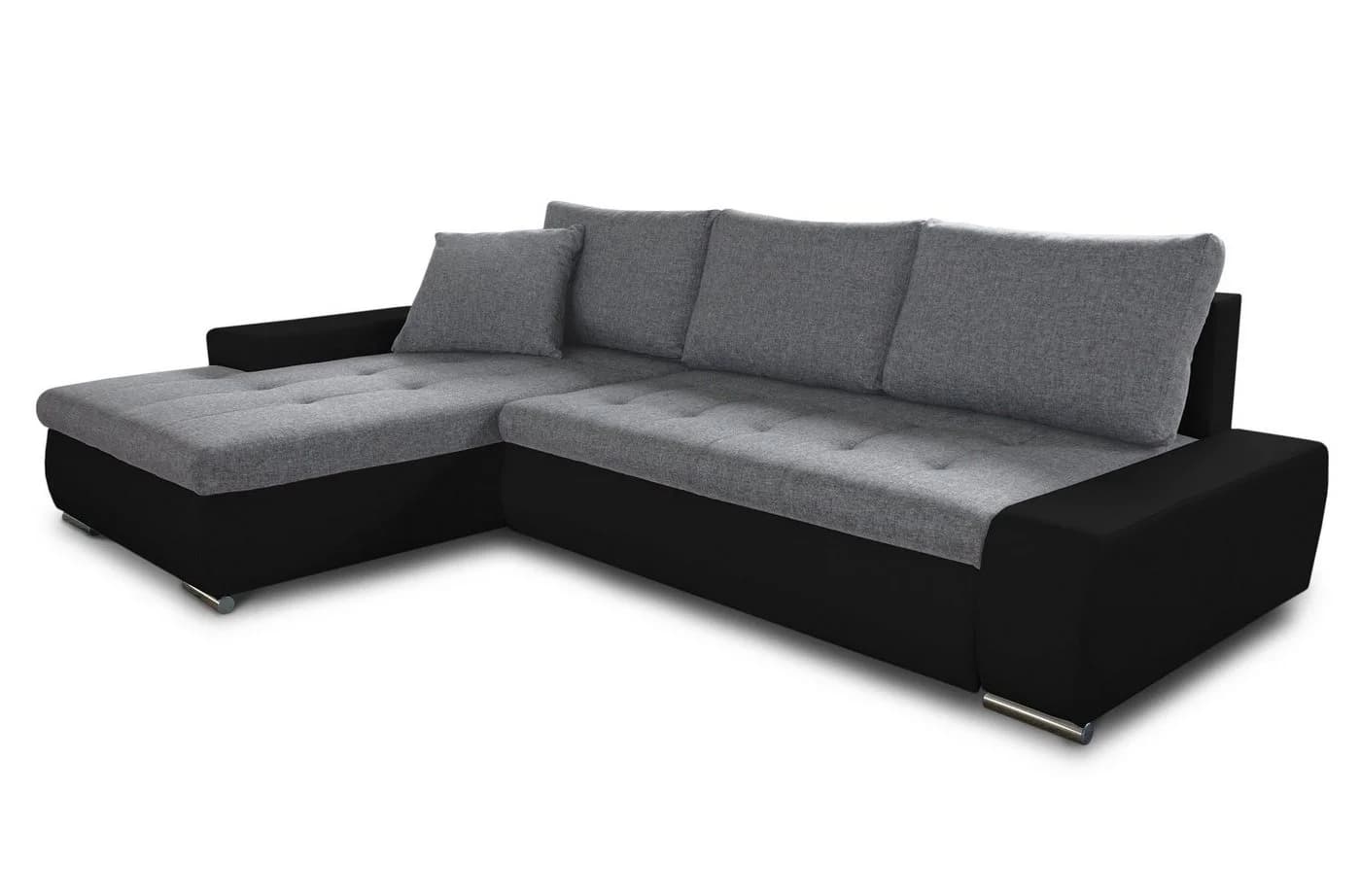 Sofnet Ecksofa Faris mit Schlaffunktion und Bettkasten Grau