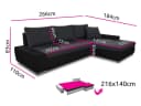 Sofnet Ecksofa Faris mit Schlaffunktion und Bettkasten Bild 5