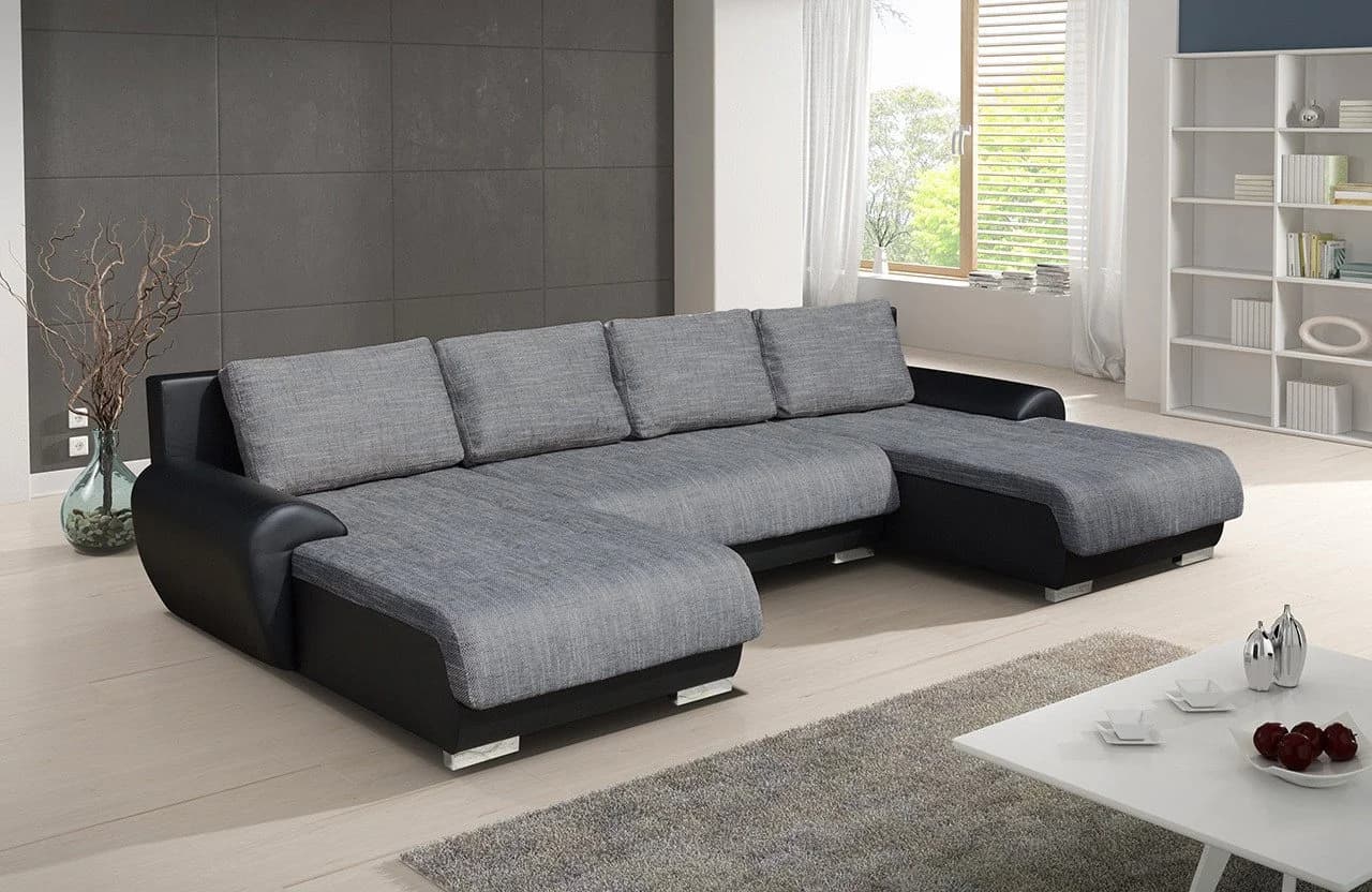 Sofnet Wohnlandschaft Otis U-Form Ecksofa mit Schlaffunktion und Bettkasten - Bild 2