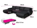 Sofnet Wohnlandschaft Otis U-Form Ecksofa mit Schlaffunktion Bild 5