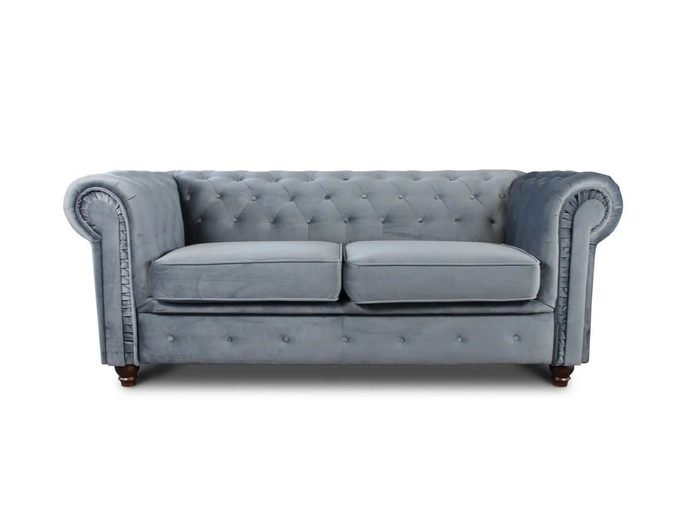 Sofnet Sofa Asti 2 Chesterfield Grau Velours 2-Sitzer - Bild 2