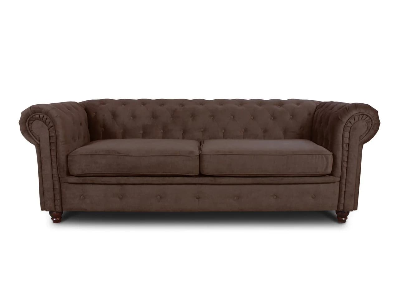 Sofnet Sofa Asti 3 Chesterfield 3-Sitzer Braun Chenille - Bild 2