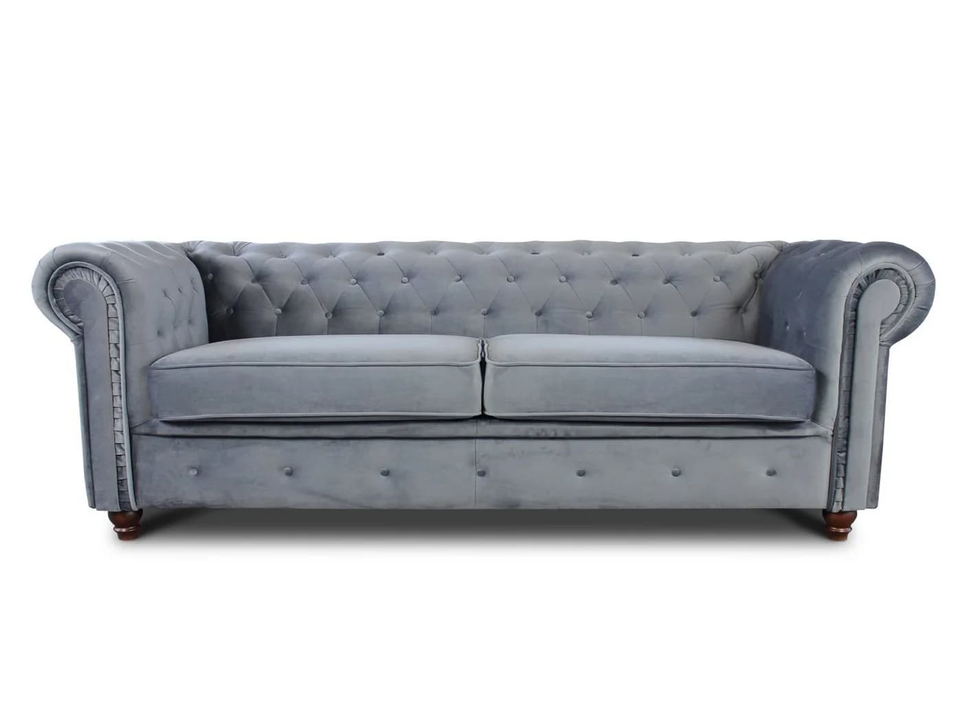 Sofnet Sofa Asti 3 Chesterfield Grau Velours 3-Sitzer - Bild 2