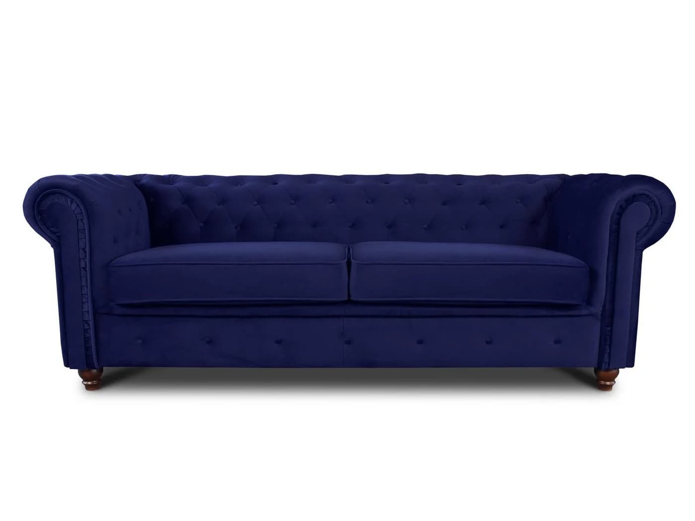 Sofnet Sofa Asti 3 Chesterfield 3-Sitzer Blau Velours - Bild 2