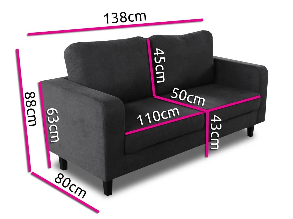 Sofnet Sofa Kera 2 2-Sitzer Velours Braun Holzfüße - Bild 3