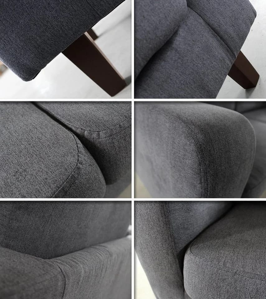 Sofnet Sofa Kera 2 2-Sitzer Velours Braun Holzfüße - Bild 4