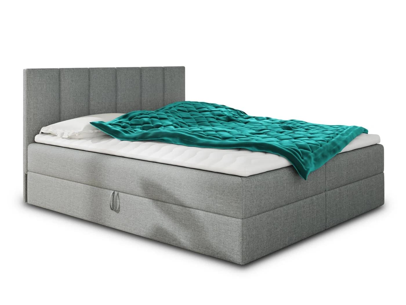 Sofnet Boxbett Star Grau mit Bettkästen und Bonell-Matratze