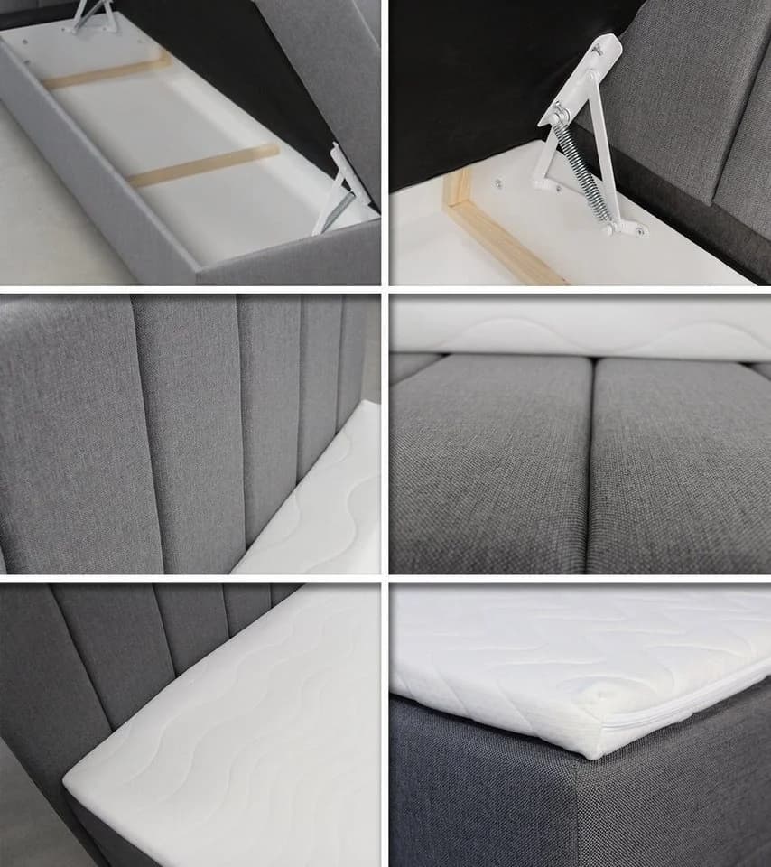 Sofnet Boxbett Star Grau mit Bettkästen und Bonell-Matratze - Bild 4