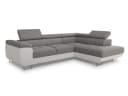 Sofnet Ecksofa Caris mit Schlaffunktion, Bettkasten und Kopfstützen Weiß Bild 1