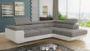 Sofnet Ecksofa Caris mit Schlaffunktion, Bettkasten und Kopfstützen Weiß Bild 2