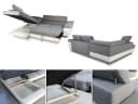 Sofnet Ecksofa Caris mit Schlaffunktion, Bettkasten und Kopfstützen Weiß Bild 4