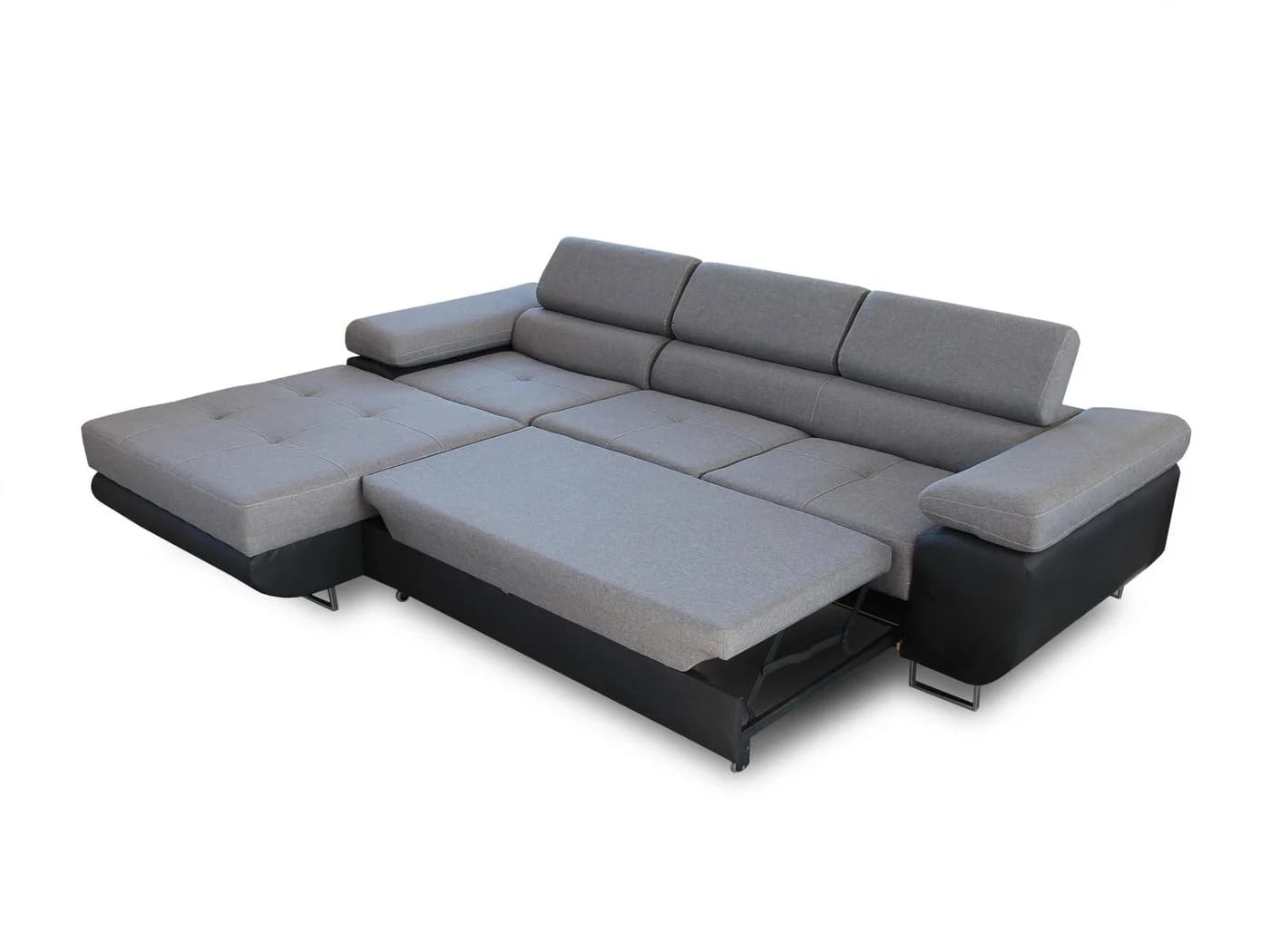 Sofnet Ecksofa Divo mit Schlaffunktion, Bettkasten & Kopfstützen Weiß - Bild 3