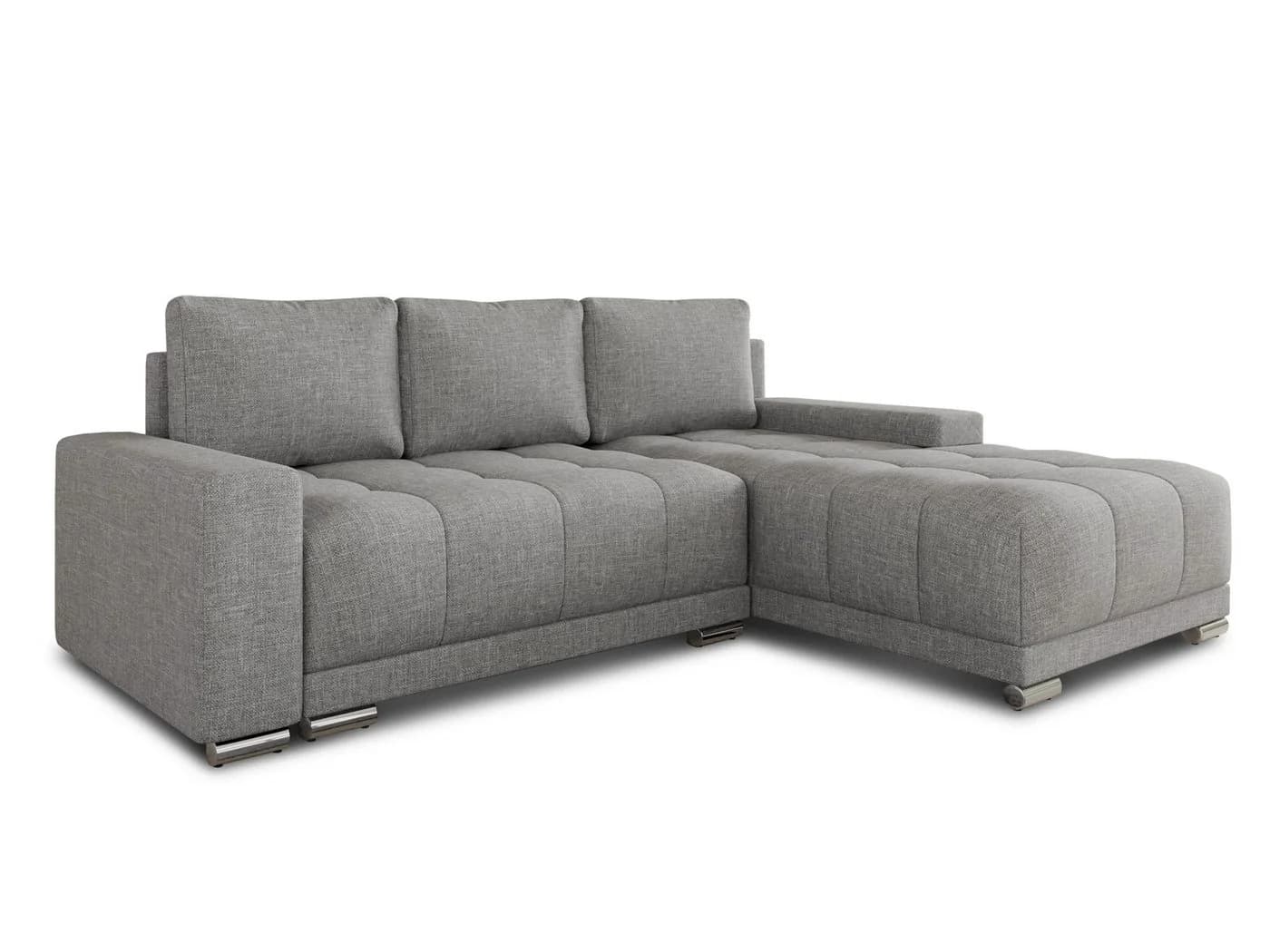 Sofnet Ecksofa Pavo L-Form mit Schlaffunktion und Bettkasten Grau