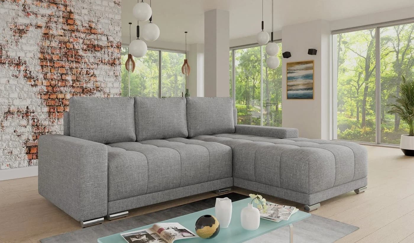 Sofnet Ecksofa Pavo L-Form mit Schlaffunktion und Bettkasten Grau - Bild 2