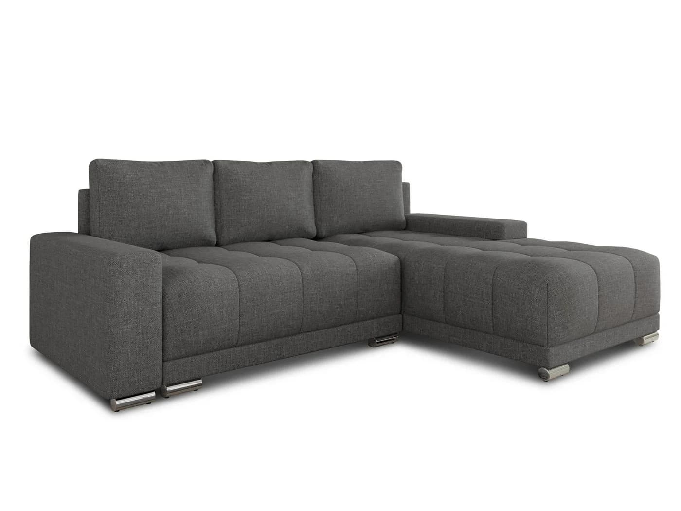 Sofnet Ecksofa Pavo Grau mit Schlaffunktion und Bettkasten