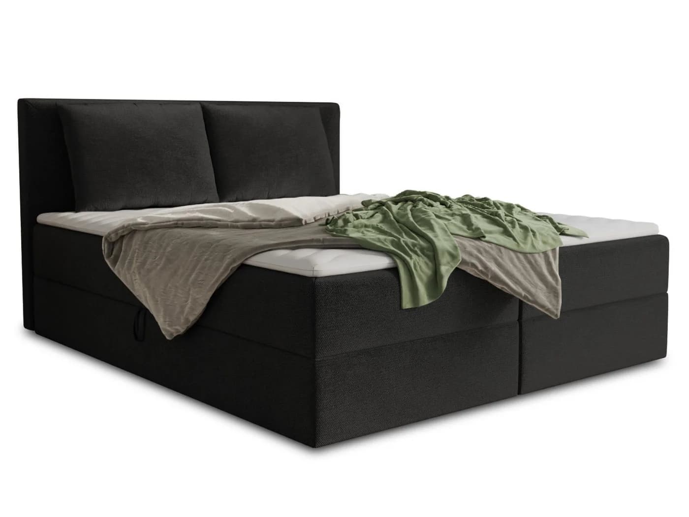 Sofnet Boxbett Egro mit Bettkästen, Matratze & Topper Schwarz