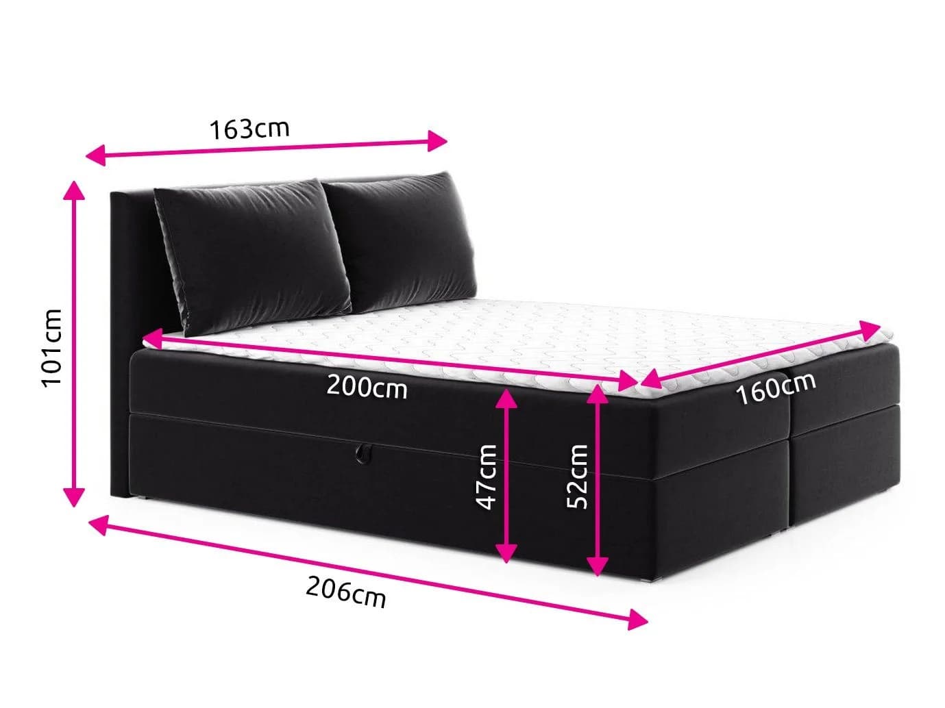 Sofnet Boxbett Egro mit Bettkästen, Bonell-Matratze und Topper - Bild 4