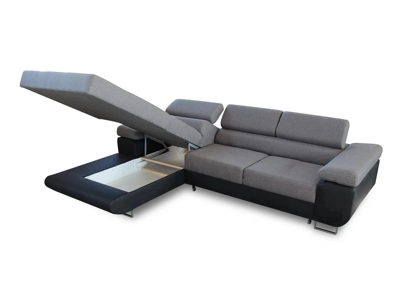 Sofnet Ecksofa Divo mit Schlaffunktion und Bettkasten - Grau Velours - Bild 4