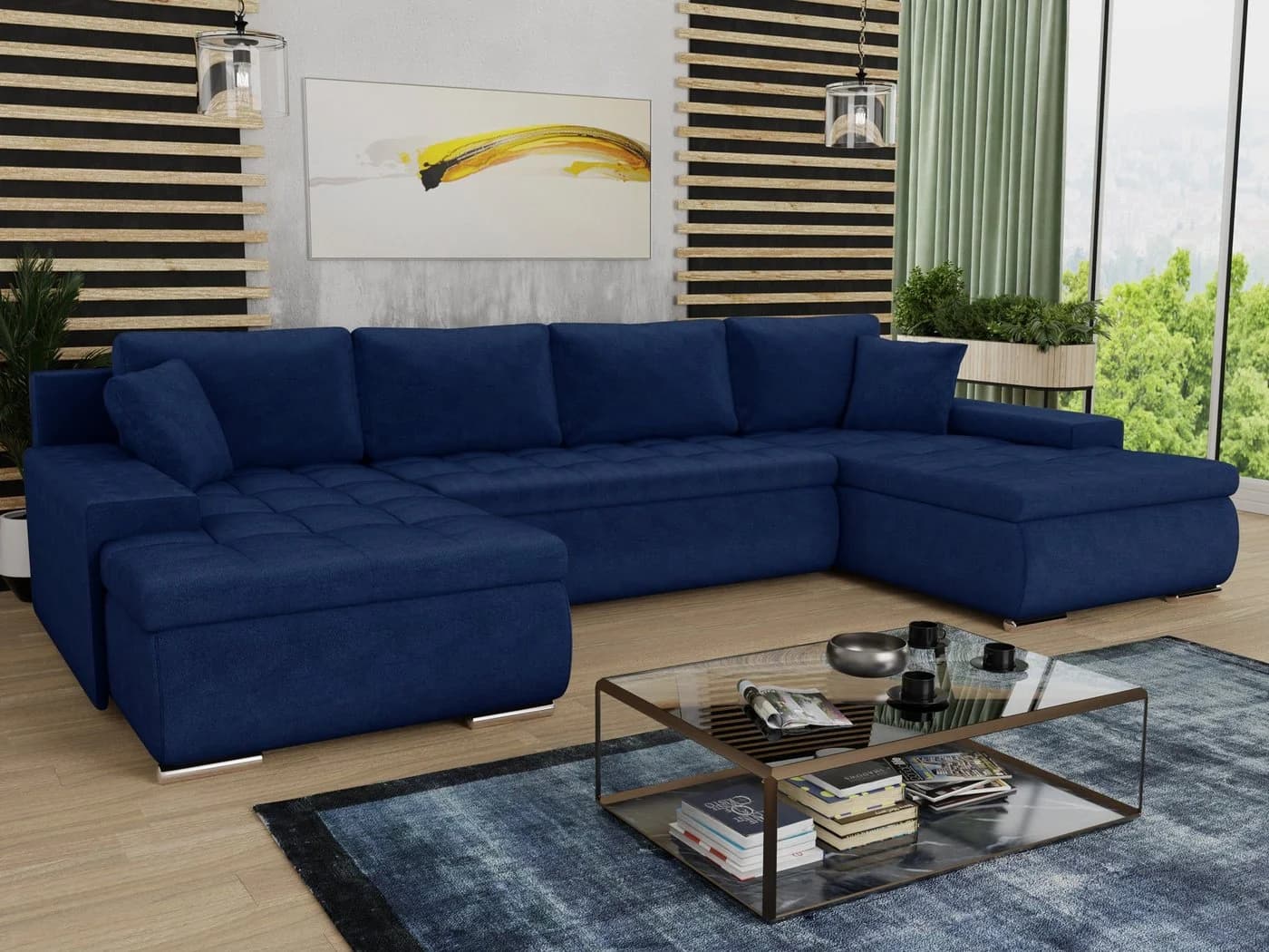 Sofnet Wohnlandschaft Faris U Ecksofa mit Schlaffunktion und Bettkasten - Bild 2