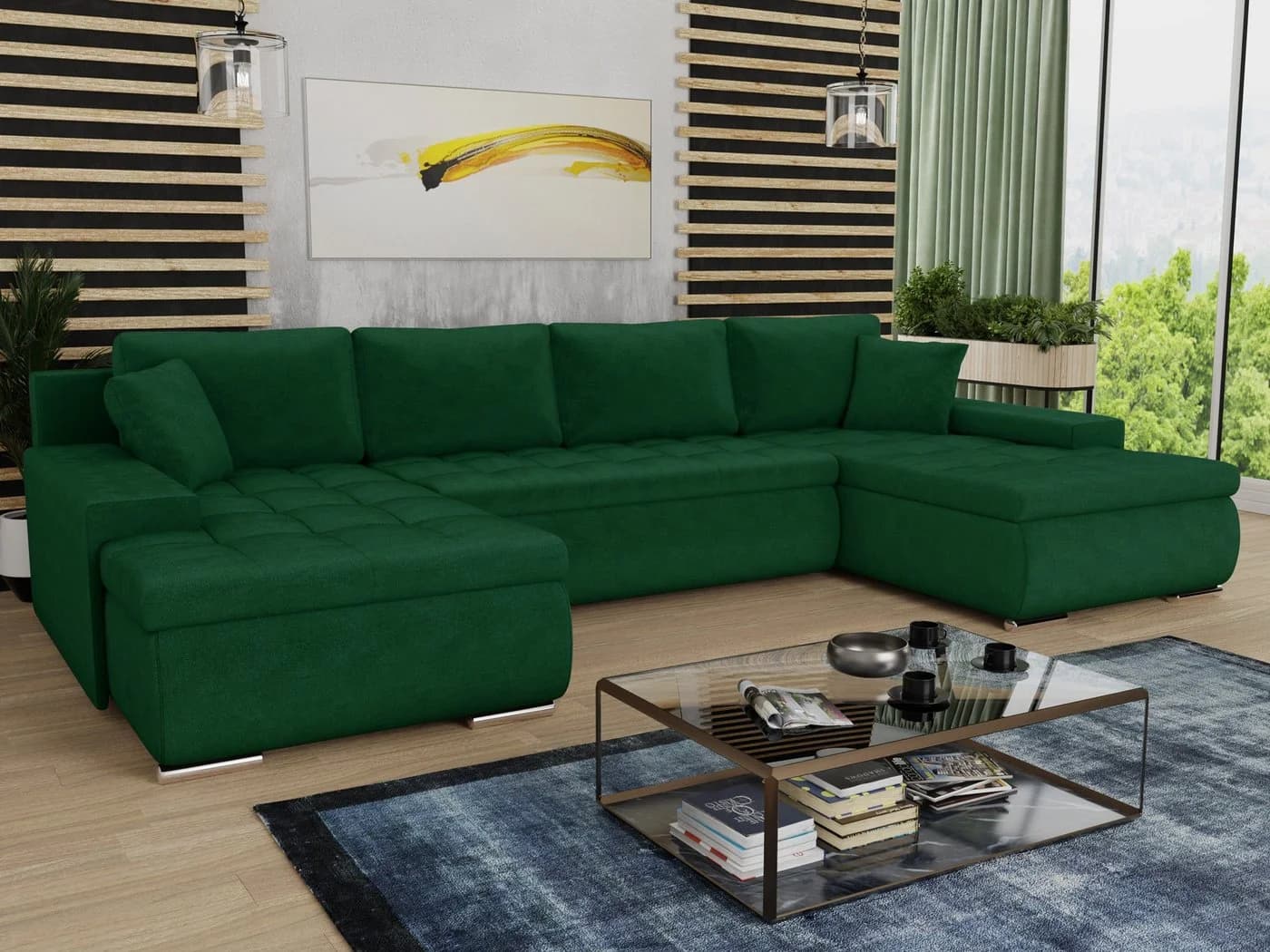 Sofnet Wohnlandschaft Faris U Ecksofa mit Schlaffunktion und Bettkasten - Bild 2