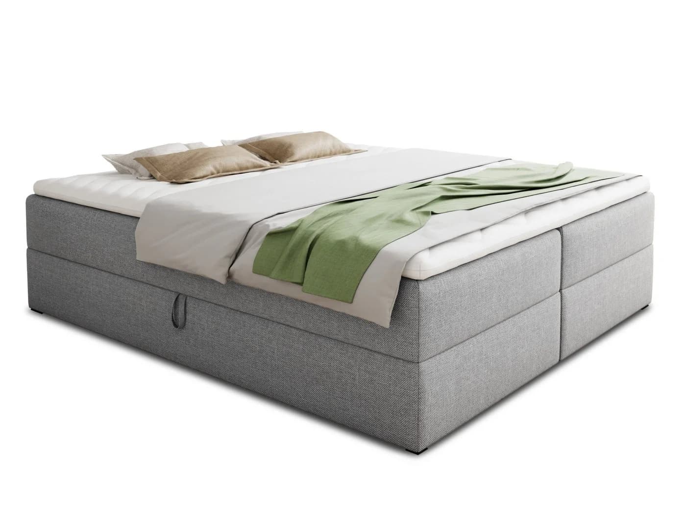 Sofnet Boxbett Base Grau mit Bettkästen und Bonnell-Matratze
