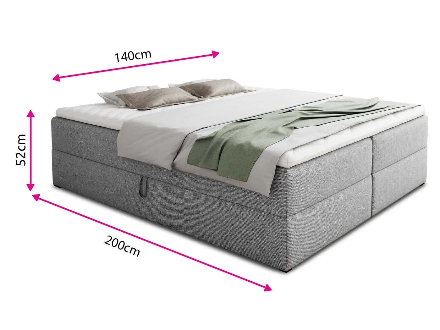 Sofnet Boxbett Base Grau mit Bettkästen und Bonnell-Matratze - Bild 4