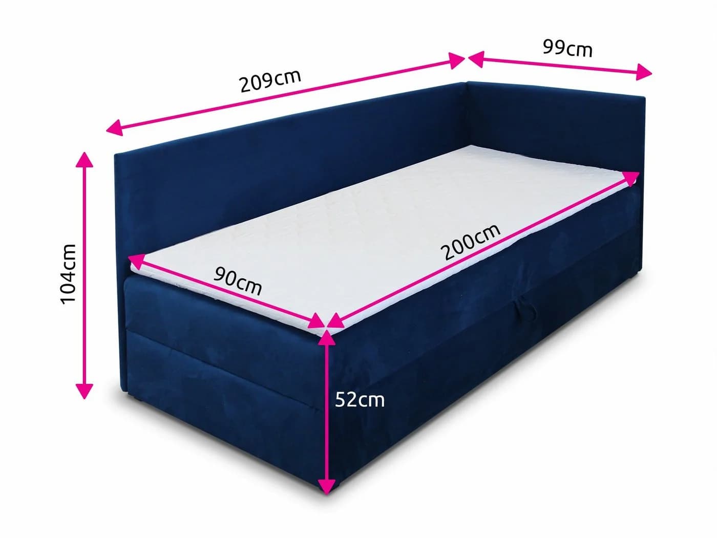 Sofnet Boxbett Flame mit Bettkasten, Bonell-Matratze und Topper - Bild 4