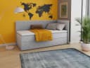 Sofnet Boxbett Flame Grau mit Bettkasten und Bonell-Matratze Bild 2