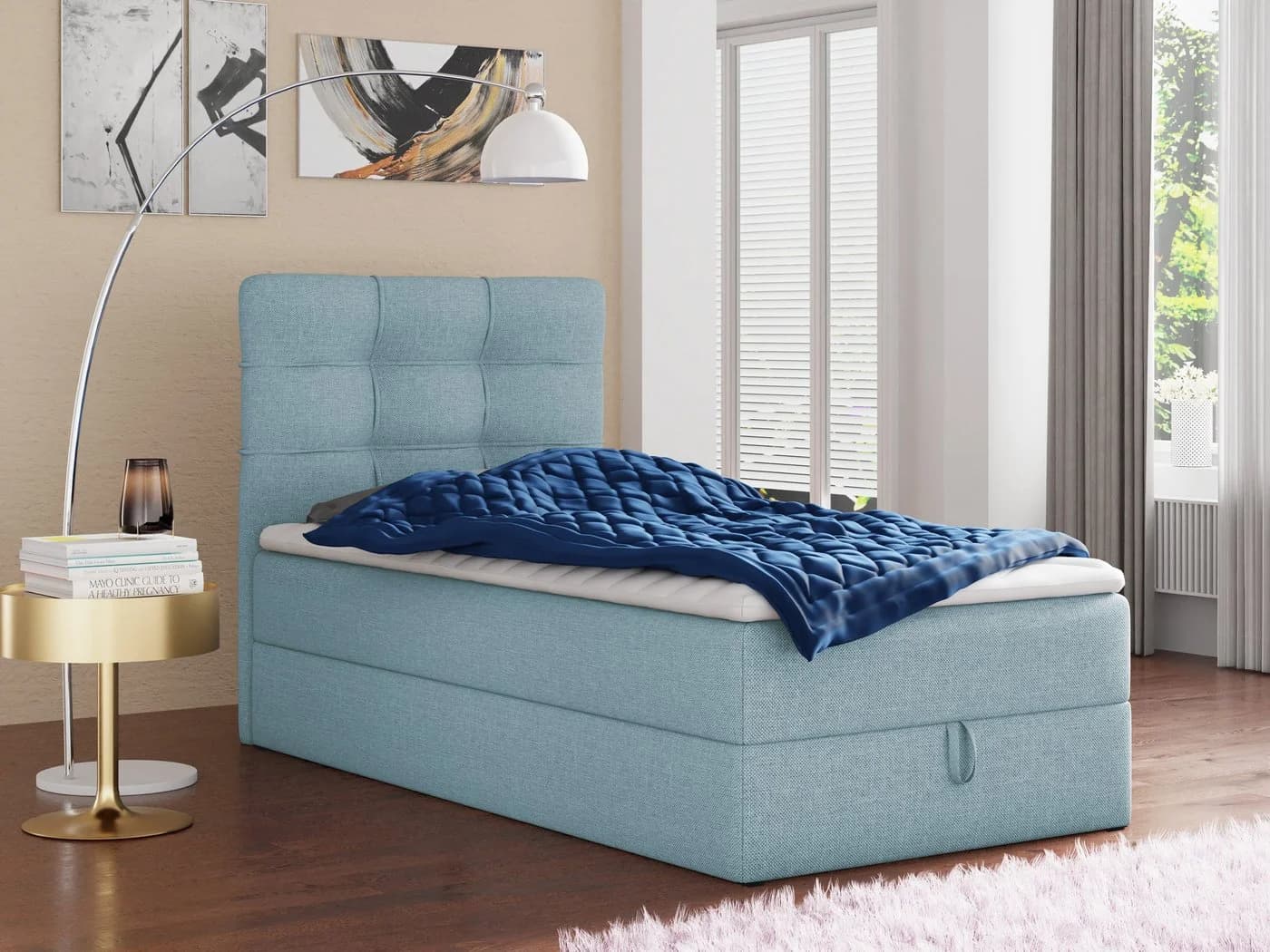 Sofnet Boxbett Best Mini mit Bettkasten und Matratze - Blau - Bild 2