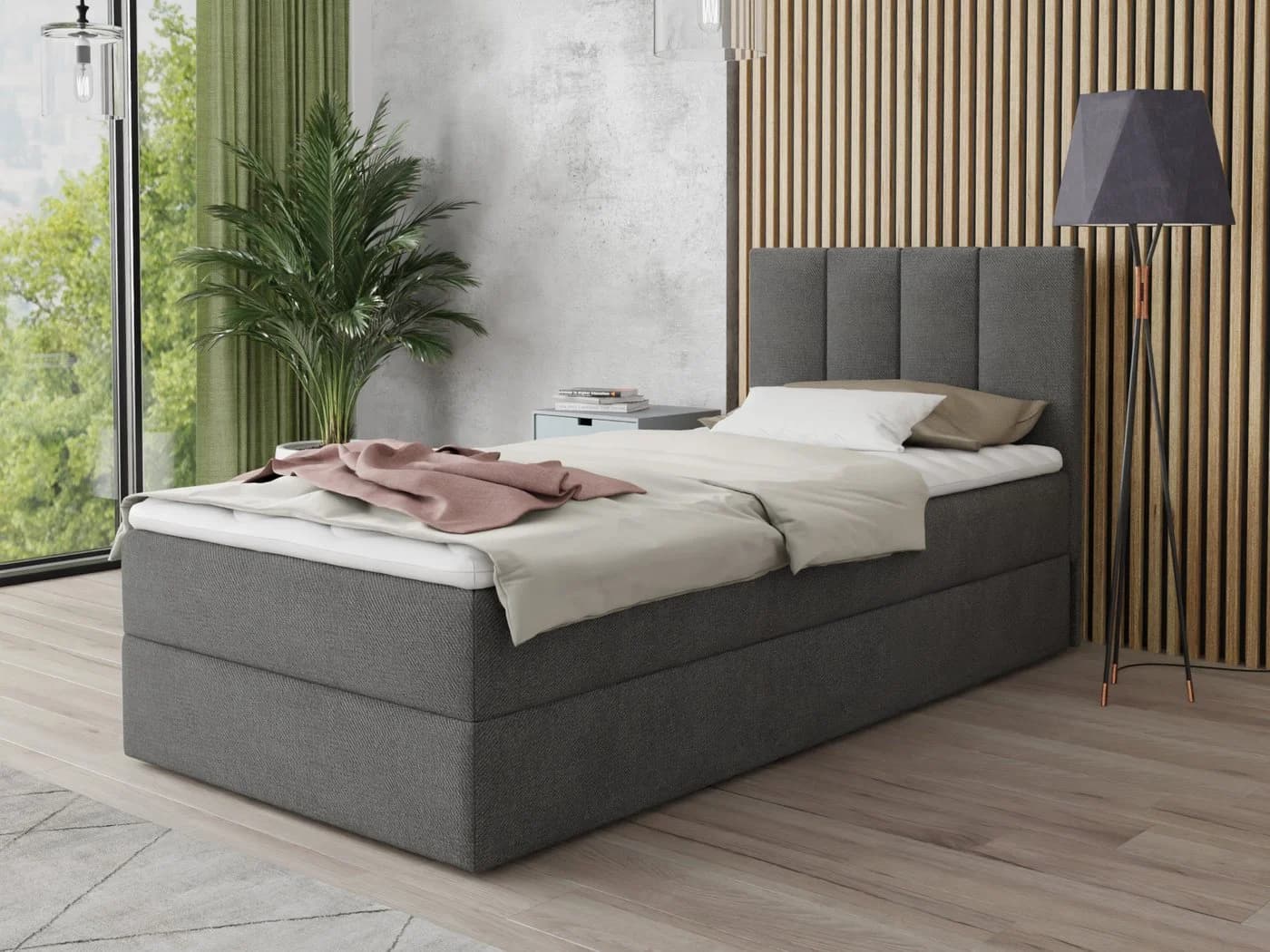 Sofnet Boxbett Star Mini mit Bettkasten und Bonell-Matratze Grau - Bild 2