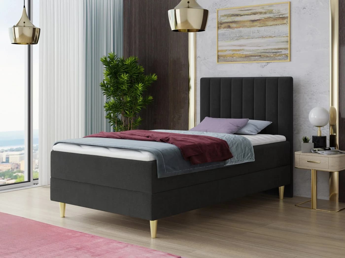 Sofnet Boxbett Gold Mini mit Bettkasten und Bonell-Matratze - Bild 2