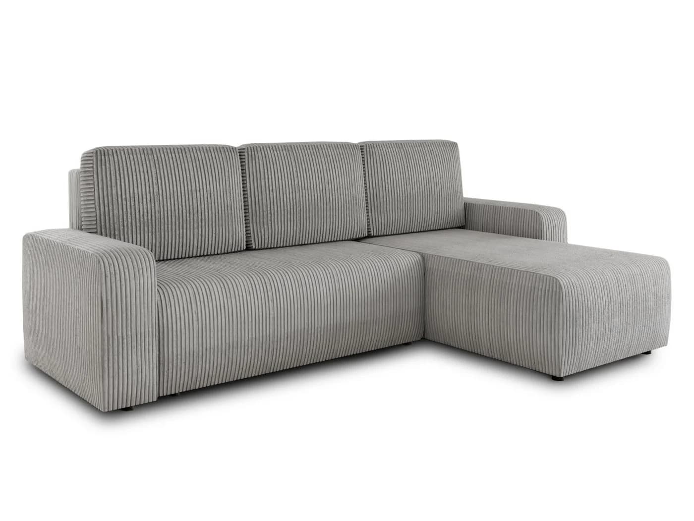 Sofnet Ecksofa Roma L Grau mit Schlaffunktion und Bettkasten