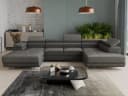 Sofnet Wohnlandschaft Caris U Ecksofa mit Schlaffunktion Grau Bild 2