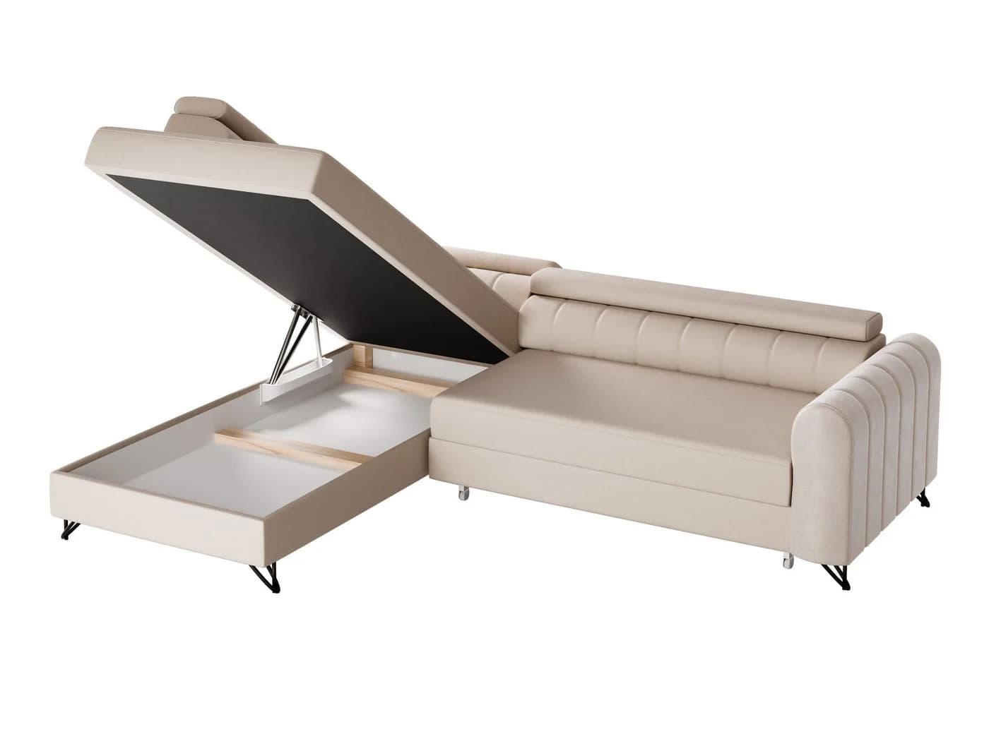 Sofnet Ecksofa Alice L-Form mit Schlaffunktion und Bettkasten Beige - Bild 4