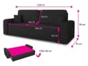 Sofnet Schlafsofa Spark mit Schlaffunktion und Bettkasten Grau Cordbezug Bild 5