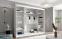 Sofnet Kleiderschrank Davos VI 3-tlg. Schiebetürenschrank Schwarz/Weiß Bild 3