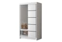 Sofnet Kleiderschrank Letto III mit Spiegel und Schiebetüren Weiß Bild 2