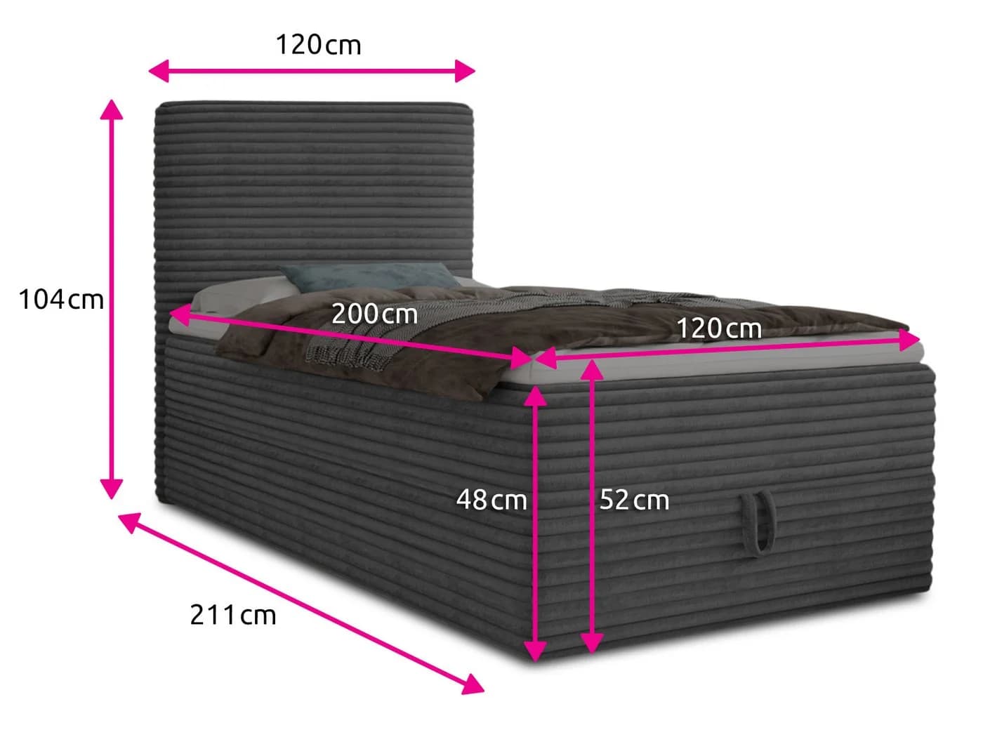 Sofnet Boxbett Mollo Mini mit Bettkasten und Bonell-Matratze - Bild 4